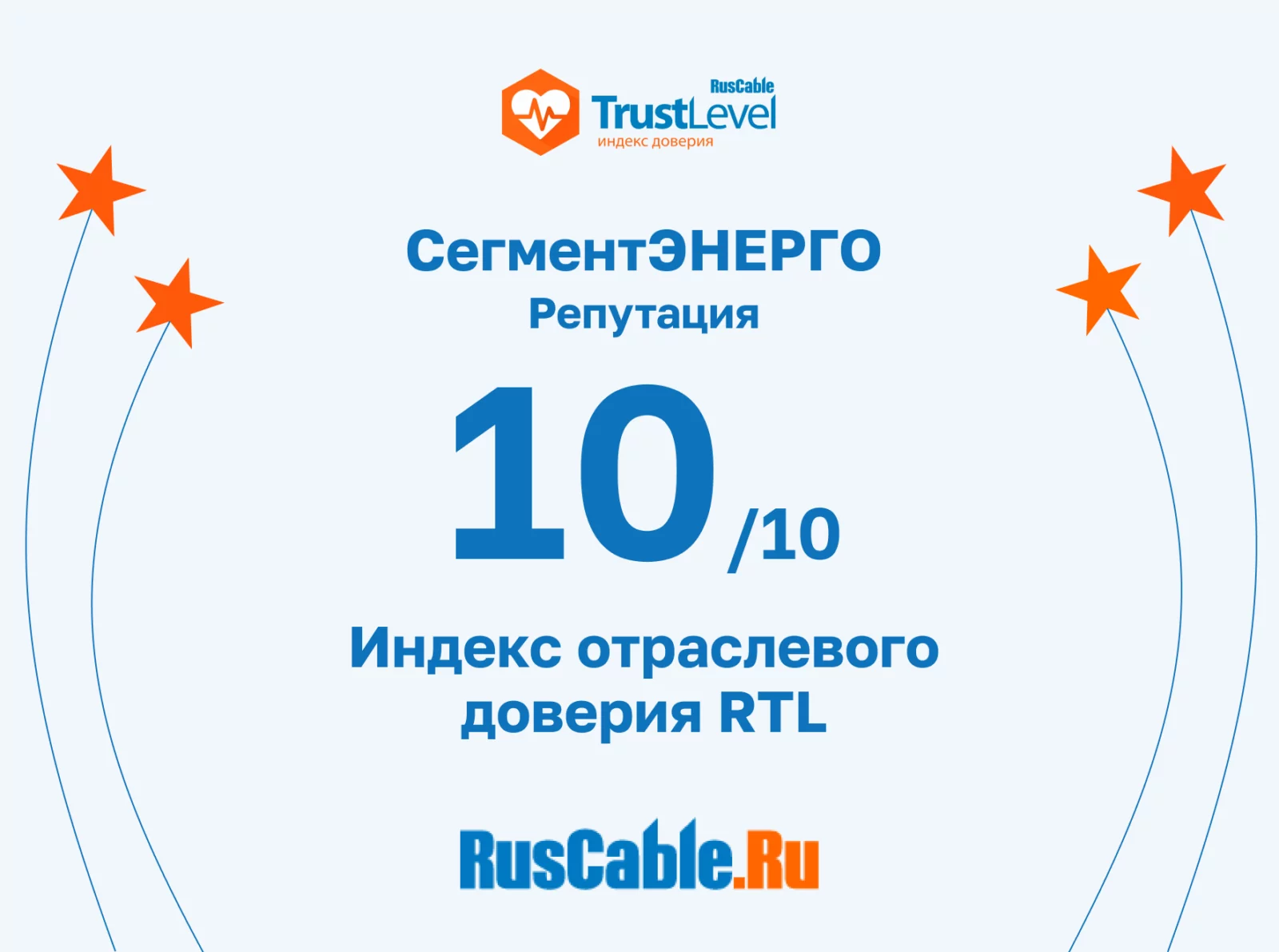 СегментЭНЕРГО получает максимальный балл в рейтинге доверия RTL